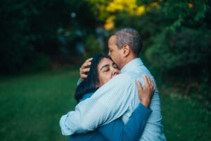 Couple hugging and connecting with each other, emotions being show as well as affection. Modern Wellness Counseling. San Antonio, Tx. Virtual online counseling. 78230,78249,78255,78258,78259.