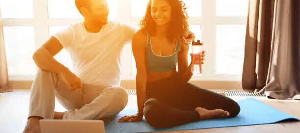 Couple in a comfortable setting doing an online couples counseling session in San Antonio, Texas - 78249, 78230, 78228, 78216, 78258, 78251, 78212